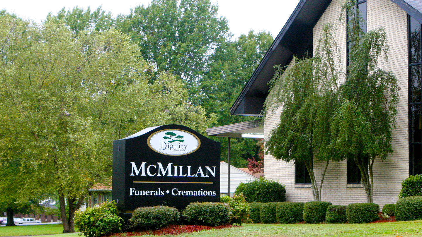 Front exterior at McMillan Funeral Home